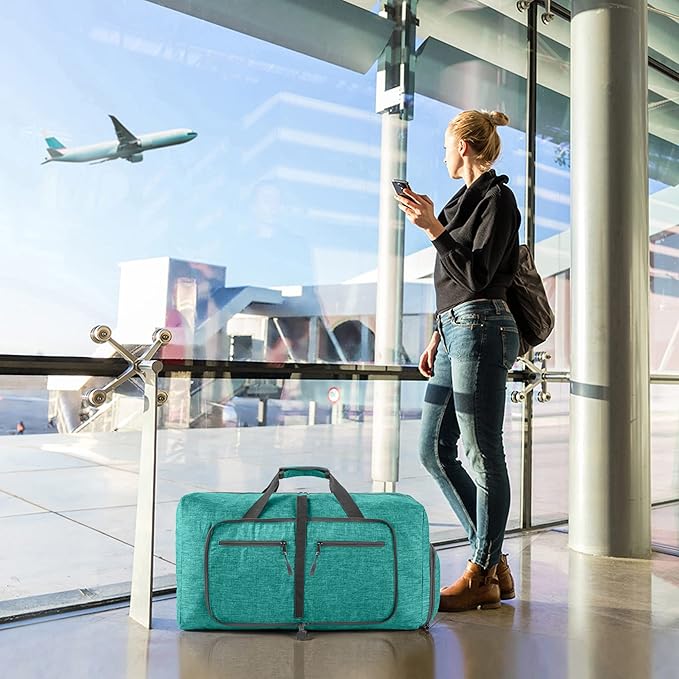 Vomgomfom Travel Duffle Bag for Men,65L 85L 115L Foldable Travel Duffel Bag with Shoes Compartment Overnight Bag for Men Women