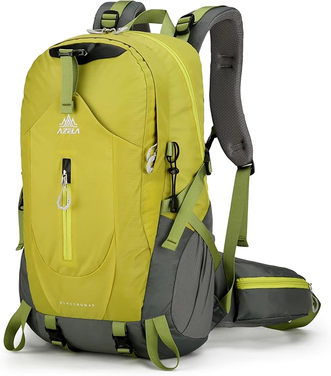 40L Hiking Backpack for Men and Women, Lightweight Waterproof Packable Camping Travel Daypack with Rain Cover (Green, 40 Liter)