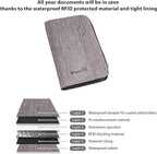 Valante Premium Family Travel Document Organizer Capacious RFID Passport Holder Wallet (Large, gray)