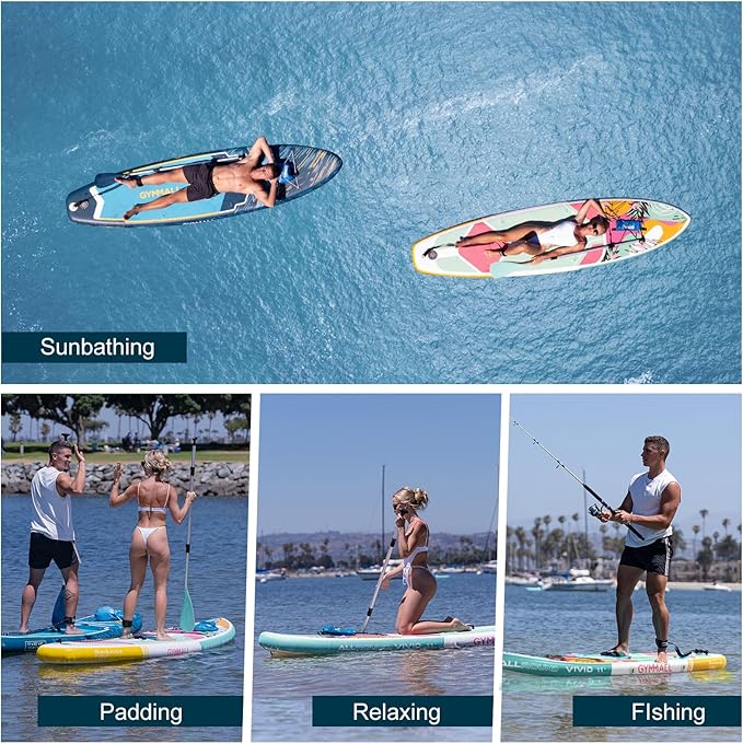 Paddle Board, Inflatable Stand Up SUP Paddle Boards for Adults & Youths of All Skill Levels, Wide & Non-Slip Deck Design Blow Up Paddleboards with Premium Accessories & Storage Bag