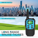 Walkie Talkies Long Range for Adult, MT10 Rechargeable Walkie Talkies FRS Two Way Radio, NOAA, 1200mAh Li-ion Battery USB-C Cable, LED Flashlight,VOX Walkie Talkie for Camping 2Pack (Blue)