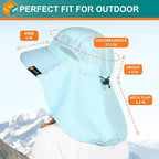 SUN CUBE Wide Brim Sun Hat with Neck Flap, UPF50+ Hiking Safari Fishing Hat for Men Women, Sun Protection Beach Hat