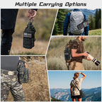 32 oz Insulated Water Bottle Stainless Steel with Sleeve - Military Metal Water Jug, For Gym Workout Hiking, Camo Black Water Bottle Pouch