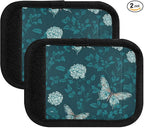 Aqua Butterfly Flower Luggage Handle Wrap for Suitcase Luggage Tags Handle Covers Identifiers Soft Decorations Travel Accessories 2 Pack