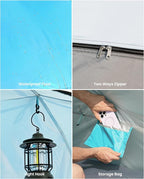 OutdoorMaster Beach Tent for 3/4 Person - Easy Setup Sun Shade Shelter, Portable Beach Shade Sun Canopy with UPF 50+ UV Protection, Removable Skylight Family Size