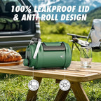 64oz Insulated Water Bottle for Outdoors: 2-in-1 Straw Spout Lid, Dual Handle, Leakproof, Keep Cold 48H, Half Gallon Stainless Steel Water Jug for Sports, Camping, Gym, Work, Beach, Fishing (Forest)