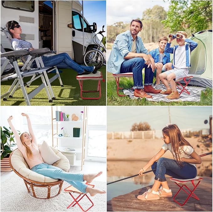 Camping Stool,Mountaineering and Hiking Portable Stools 13.5“ Portable Folding Stools for Outdoor Gardening and Beach Hiking Fishing,Foot Stool with Carry Bag to 330LB (12.5 inch)