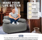 KingCamp Inflatable Couch for Camping, Portable Foldable Eco-Friendly Reach-Certified PVC Liner Air Lounger Blow Up Sofa with Foot Pump, Pegs, Repair Kit & Removable Cover