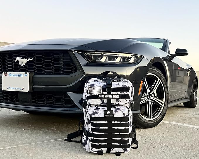 AMERICANPHOENIX 45L Elite Tactical Backpack | 3X Stronger Work & Military Backpack | Water Resistant and Heavy Duty | 3 Day MOLLE Bug Out Bag (Black Ice)