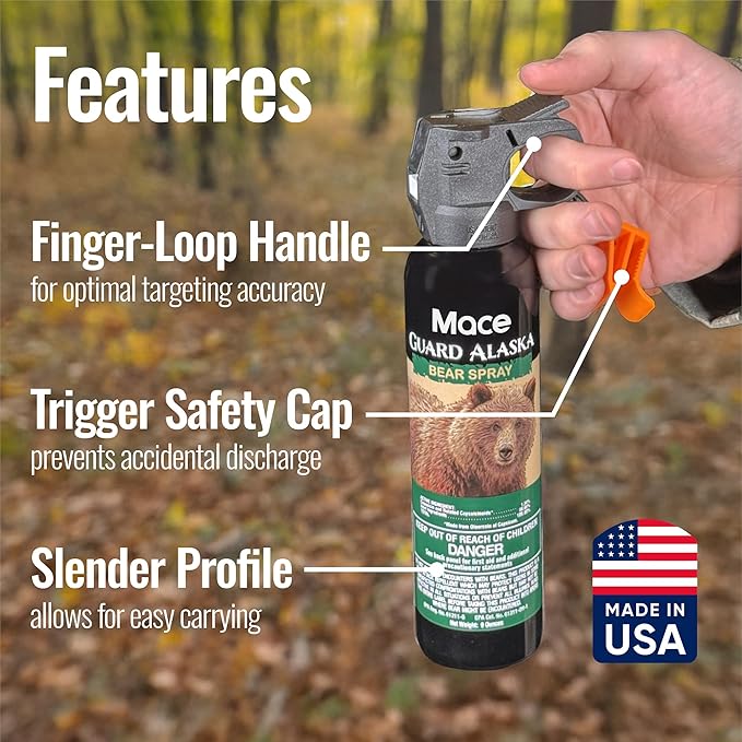 Mace Animal Repellent Sprays - Guard Alaska Bear Spray & Muzzle Dog Repellent Spray, EPA Registered, Outdoor Safety & Self Defense Protection for Hiking, Camping, & Animal Encounters