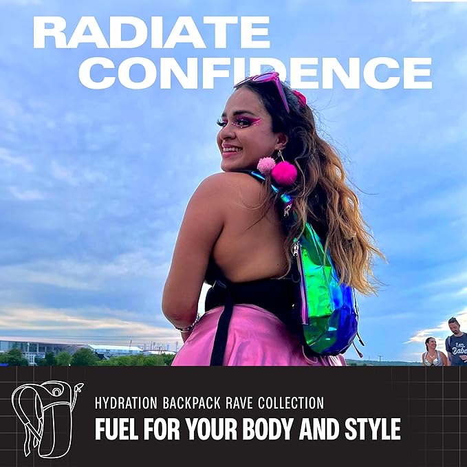 Sojourner Rave Hydration Pack - Hydration Backpack - Hydropack with 2L Bladder - Water Backpack for Festivals, Hiking, Running, Biking and More