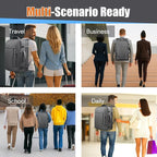 Carry On Backpack, Travel Laptop Backpack, Expandable 40-50L Large Luggage TSA Flight Approved Anti-Theft Laptop Bag, Sturdy 17 Inch TSA Friendly Water Resistant Business Bag for Men, Grey