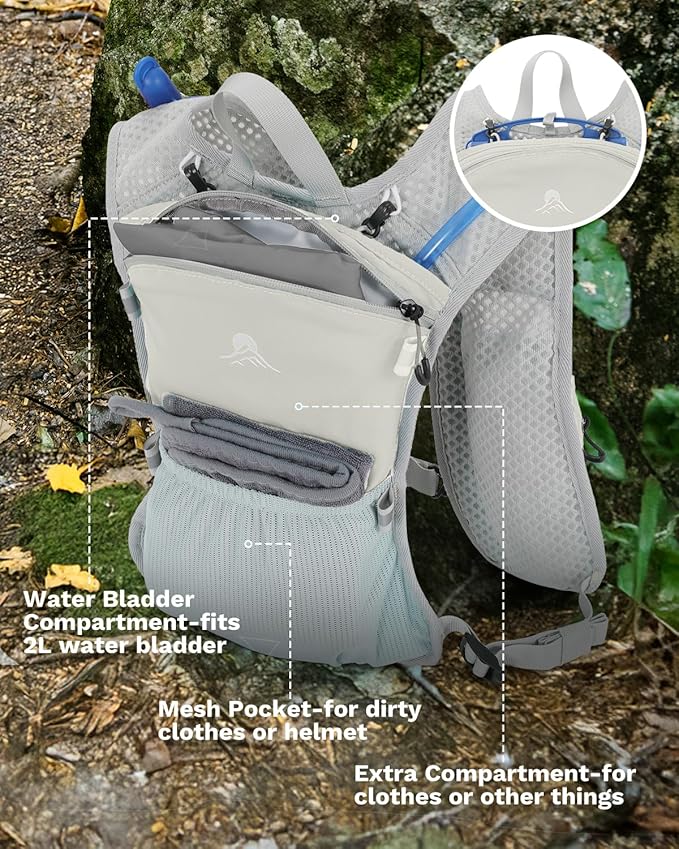 Running Vest for Women and Men, Hydration Running Backpack, Runners Vest, Hydration Vest, with Front Phone Holder, Adjustable Chest and Waist Strap - 2L Wide-Open Water Bladder Included