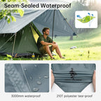 FREE SOLDIER Camping Tarp Waterproof Portable Multifunctional Outdoor Traveling Awning Backpacking Shelter Rain Tarp (Blue Gray 10×10.5ft)