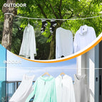 Vigorport Portable Travel Clothesline, Windproof Clothesline with Hang Hole, Indoor and Outdoor Clothes Line for Camping, Hotel, Backyard, Cruise Ship (White, 12.5 Ft)