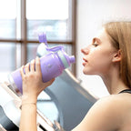 IDEUS Insulated Stainless Steel Water Bottle with 2 Leak-Proof Lids, Thermal Water Flask for Hiking Biking, 32oz, Violet