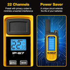 DEWALT FRS Walkie Talkies Long Range 2 Way Radio, 1 Watt, Waterproof & Rechargeable, 6 Pack with Gang Charger, DXFRS300-BCH6