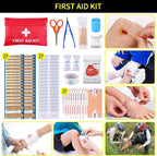 Survival Kit and First Aid kit, 160 Pcs Emergency Supplies Camping Accessories with Upgraded Molle Bag, Gifts for Men and Women Outdoor Adventure Camping Hiking Hunting