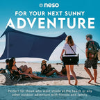 Neso Gigante - Portable Beach Tent - Ideal to Enjoy with Family and Friends - UPF 50+, Water-Resistant, and Lightweight - Navy, 11' x 11'