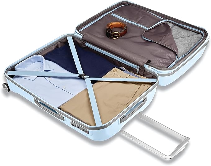 Samsonite Freeform 24-Inch Medium Luggage with Dual 360° Spinner Wheels - Checked Suitcase - TSA Lock, Airline-Approved - Durable Polypropylene Expandable Hardshell for Lightweight Travel - Sky Blue