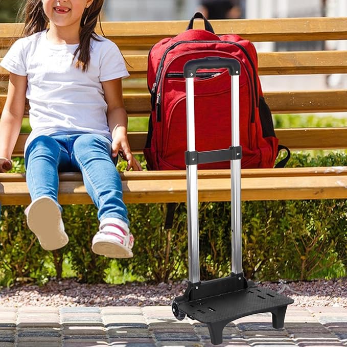 Menolana Backpack Trolley Hand Cart Telescopic Rod Collapsible Portable Foldable 2 Wheels Compact Wheeled Cart Luggage Cart for Kids