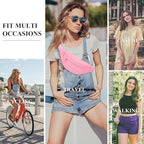 MAXTOP Large Crossbody Fanny Pack with 4-Zipper Pockets,Gifts for Enjoy Sports Festival Workout Traveling Running Casual Hands-Free Wallets Waist Pack Phone Bag Carrying All Phones