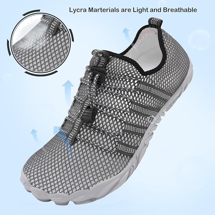 L-RUN Barefoot Water Shoes Women Mens Aqua Sock Athletic Hiking Water Sports Shoes for Swim Beach Pool Sand Diving Walking
