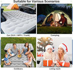 Coverado SUV Air Mattress, Thickened Flocked-Top Car Air Mattress with Wireless Built-in Pump, Pillows, Patch Kit & Carry Bag, Quick&Easy Set Up, SUV Mattress Camping Bed Universal fit for Most Cars