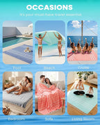 2 Pack Giant Huge Thin Boho Throw Blanket Turkish Beach Blanket Towel Jumbo Extra Large Xl XXl Big Oversized Outdoor Accessories Airplane Travel Essentials Camping Gears Must Have Yard Yoga Mat Coral
