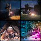 LED Camping Lantern Rechargeable 1400LM, Up to 420H Running Time Camping Tent RGB Light, 10400mAh Emergency Hanging Light for Hurricane, Power Outages, Home, Hiking