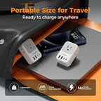 TESSAN European Travel Plug Adapter 2-Pack, US to EU Outlet Adaptor with 4 AC Outlets & 5 USB Ports (3 USB-C 28W), Type C Power Adapter for Italy France Germany Spain Greece Iceland