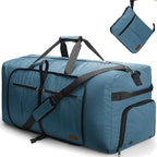 100L Travel Duffle Bag for Men, Urtala 32” Large Duffle Bag for Traveling with Shoe Compartment, Foldable Travel Duffel Bag for Men Women Waterproof & Tear Resistant (Light Blue, EXTRA LARGE, 100L)