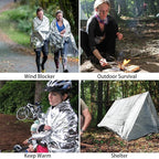 SearQing Emergency Mylar Thermal Blankets Space Blanket(50 Pack)-Camping Blanket Designed for Outdoors, Hiking, Survival, Marathons, Retain Body Heat(Silver Color)