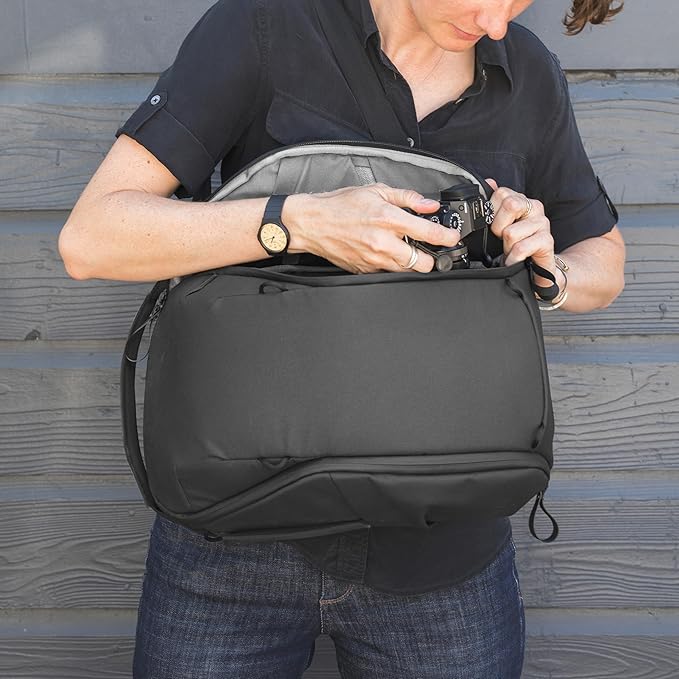 Peak Design Everyday Backpack Zip 15L, Black, 270-Degree Zip, Dual Side Pockets, FlexFold Dividers, Fits 15" Laptop, For Camera Carry, Daily Commutes or Travel, Versatile Backpack for Men and Women