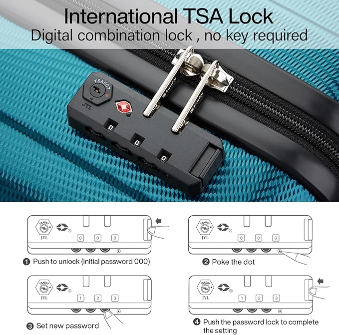 Hanke 16 Inch Underseat Carry on Suitcases with Wheels,Lightweight Hard Shell Carry on Luggage with Wheels for Weekender,Travel Approved Small Suitcase,Travel Luggage for Womem Men,Caribbean Blue.