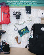 Combat Wipes ACTIVE Outdoor Wet Wipes - Extra Thick Camping Gear, Biodegradable, Body & Hand Cleansing/Refreshing Cloths for Backpacking & Gym w/Natural Aloe & Vitamin E (20 Packs, 500 Wipes)