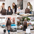 LOVEVOOK Laptop Backpack for Women Work Travel Commuter Backpack Business Computer Bag Teacher Doctor Nurse Bags College Backpack Purse Laptop Bag, 15.6 Inch, Coffee-black