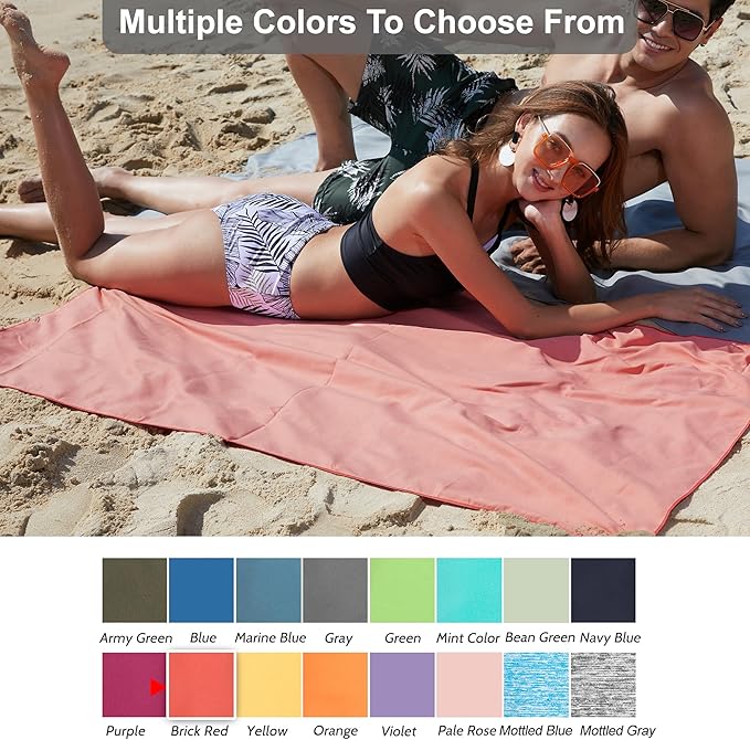 Rainleaf 2 Pack Microfiber Quick Dry Travel Towel, Super Absorbent Ultra Compact Lightweight Camping Towel for Gym, Hiking, Pool, Yoga - Brick Red