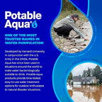 Potable Aqua Water Purification Treatment - Portable Drinking Water Treatment for Camping, Emergency Preparedness, Hurricanes, Storms, Survival, and Travel (50 Tablets), Black, single pack