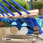 Double Hammock 2 Person Extra Large 220x160cm Total Length 330cm Load 500lb Canvas Cotton Hammock for Patio Porch Garden Backyard Lounging Outdoor and Indoor with Removable Spreader bar