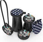 ALEVMOOM Upgraded Portable Collapsible Folding Stool with Cushion Retractable Telescoping Stool for Adults Sturdy Capacity 440lbs Camping Chair for Outdoor Hiking Garden with Bag