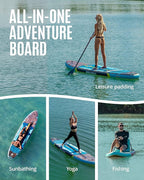 ZLX 11'6" Extra Wide Inflatable Stand Up Paddle Board SUP, Stable Non-Slip Deck Pad, Unique Fin System and Premium iSUP Accessories - Portable Backpack & Upgraded Pump for Adults, All Skill Levels