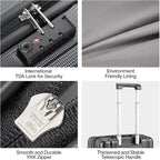 Hanke 20 Inch Carry On Luggage 22x14x9 Airline Approved Lightweight PC Hard Shell Suitcases with Wheels Travel Luggage Rolling Suitcase Travel Luggage Bag for Weekender(Jet Black)