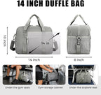 Uarition 14 inch Small Gym Bag for Men & Women, Mini Duffle Bag for Travel Sports, Lightweight Carry On Duffel Bag, Grey