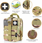 Medical Molle Pouch Tactical - 1000D Nylon First Aid Pouch, Big Capacity EMT Pouch Utility, Heavy Duty Military Grade Rip-Away Ifak Pouch for Home and Outdoor Activities（Bag Only