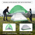 Naturehike Cloud-Up 1 Person Tent, Lightweight Backpacking Tents for One Man, Waterproof Ultralight One Person Tent for Camping Hiking Backpacking