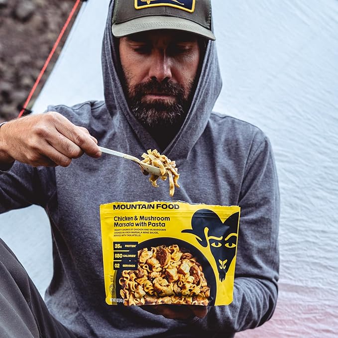 BIGHORN Mountain Food Chicken And Mushroom Marsala with Pasta - Premium Freeze Dried Meals for Camping Food - Dehydrated Camping Food for Backpacking Meals - 2 Servings