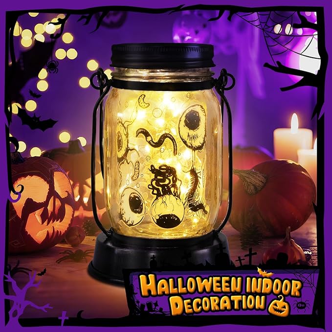 Halloween Decorations Halloween Decor Eyeballs Solar Lanterns Eyeball Decorations Outdoor Lights Solar Garden for Yard, Patio,Backyard,Porch Torches Light