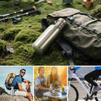 Volhoply 20oz Stainless Steel Water Bottle with Handle 4 Pack,Non Insulated Single Wall, Dishwasher Safe No Plastic 18/8 304 Metal Water Bottles with Wide Mouth for Camping, Hikers, Cyclists