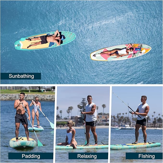 Paddle Board, Inflatable Stand Up SUP Paddle Boards for Adults & Youths of All Skill Levels, Wide & Non-Slip Deck Design Blow Up Paddleboards with Premium Accessories & Storage Bag